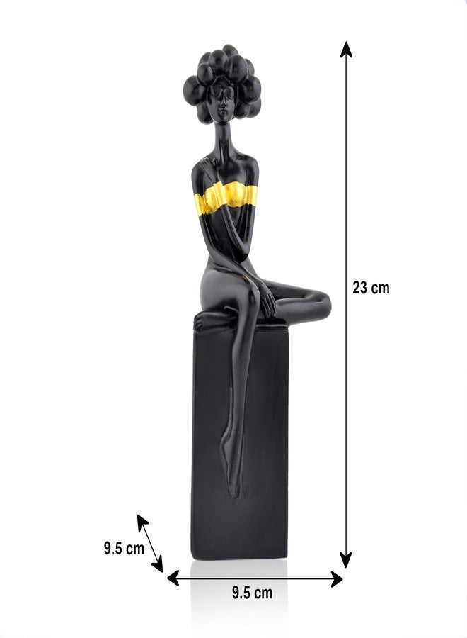 اكستور تمثال امرأة تجريدي عصري من إكستوري | قطعة ديكور منزلية من الراتنج | قطعة فنية فريدة لغرفة المعيشة أو المكتب أو المعرض | تصميم معاصر وأنيق - أسود - Image 3